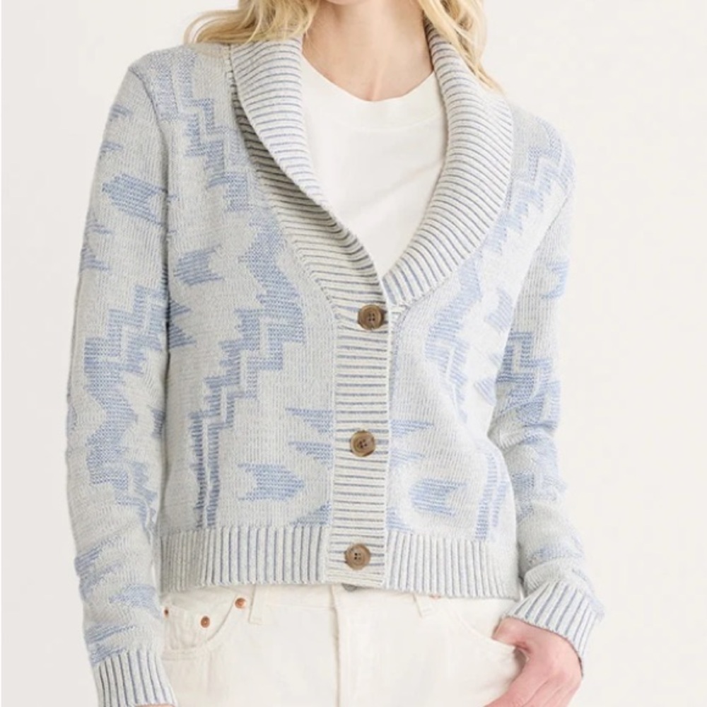 Pendleton Light Blue Patterned Cardigan